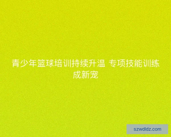 青少年篮球培训持续升温 专项技能训练成新宠